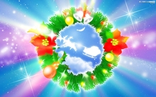 ribbons christmas new year merry christmas happy new year ornaments christmas gift christmas globes Wallpaper